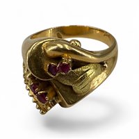 Cuneo - Corso Nizza 11 - Ring Goldside Woman in Yellow Gold Rubino AN.GS0083 - AN.GS0083